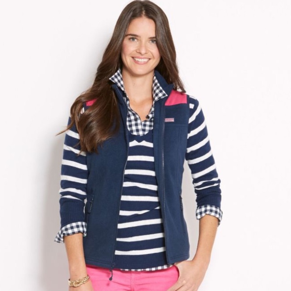 *SOLD* Vineyard Vines Fleece Shep Shirt Vest - Picture 4 of 4